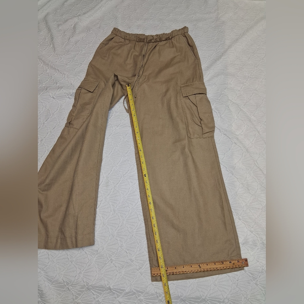 GAP Wonen's Wide-Leg Cargo Pants - Taupe Brown Size S - Picture 15 of 16